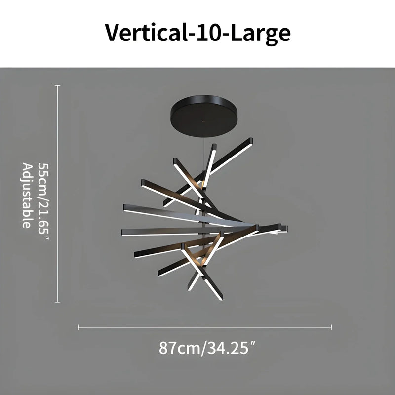 Feyran Linear Fish Bone Modeling Chandelier