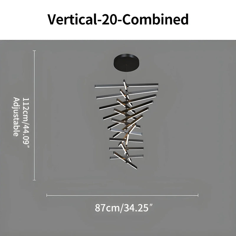 Feyran Linear Fish Bone Modeling Chandelier