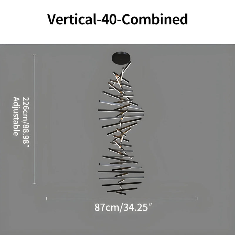 Feyran Linear Fish Bone Modeling Chandelier