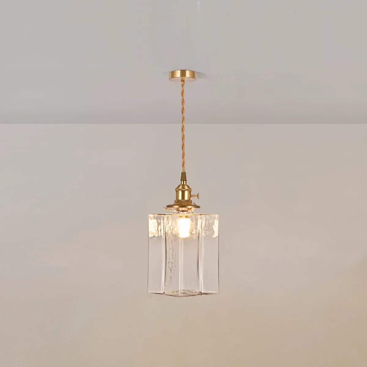 Feyran Verglas Clear Glass Pendant Light for Bedroom