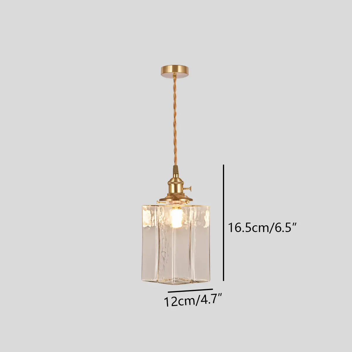 Feyran Verglas Clear Glass Pendant Light for Bedroom