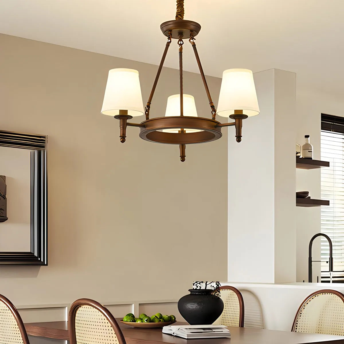 Feyran Vintage Ring Metal Fabric Chandelier