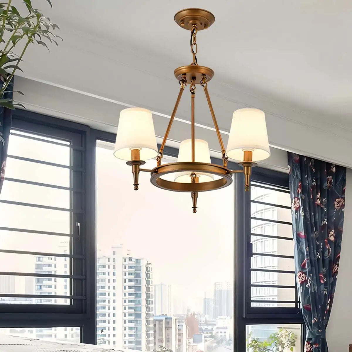 Feyran Vintage Ring Metal Fabric Chandelier
