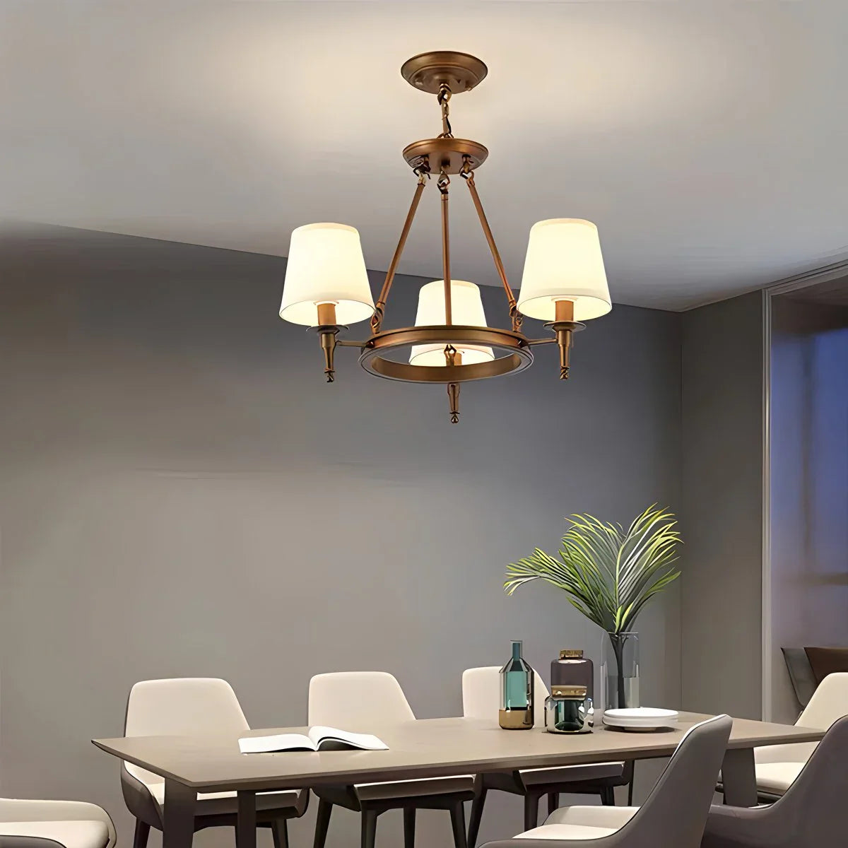 Feyran Vintage Ring Metal Fabric Chandelier