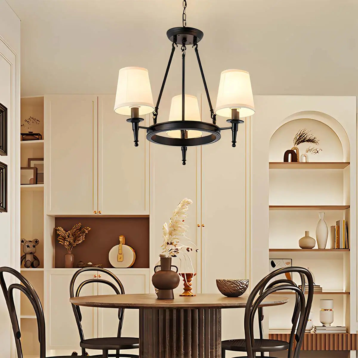 Feyran Vintage Ring Metal Fabric Chandelier