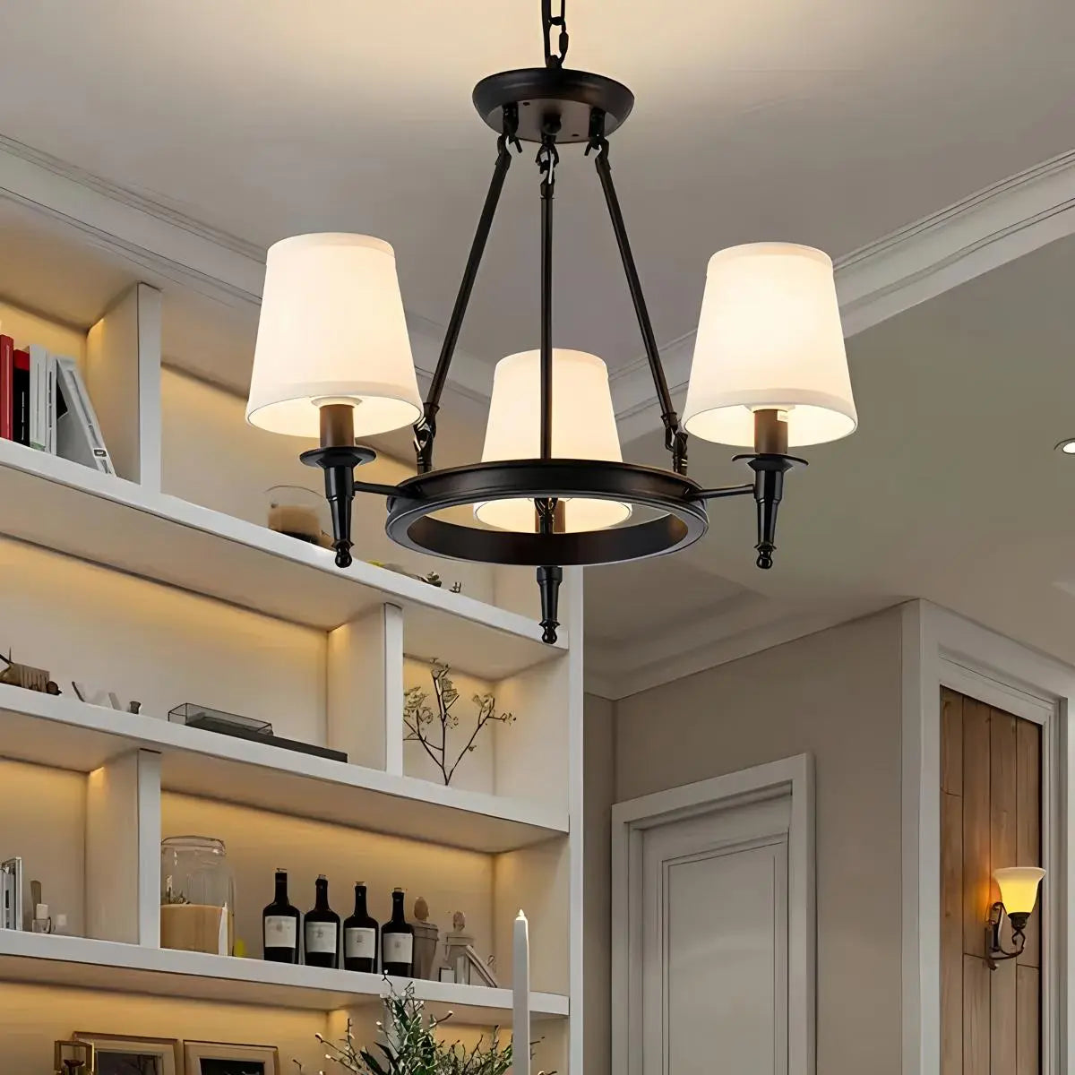 Feyran Vintage Ring Metal Fabric Chandelier