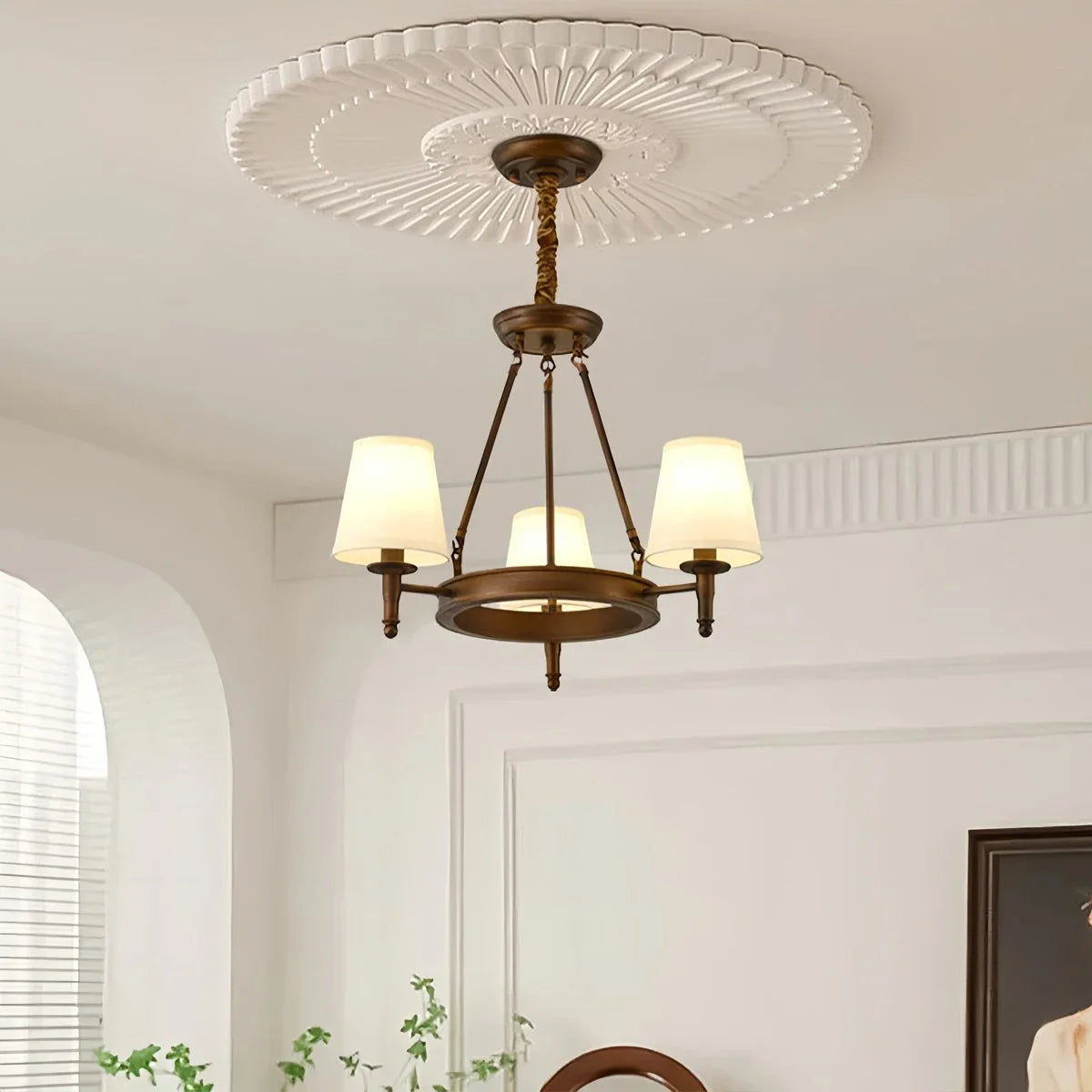 Feyran Vintage Ring Metal Fabric Chandelier