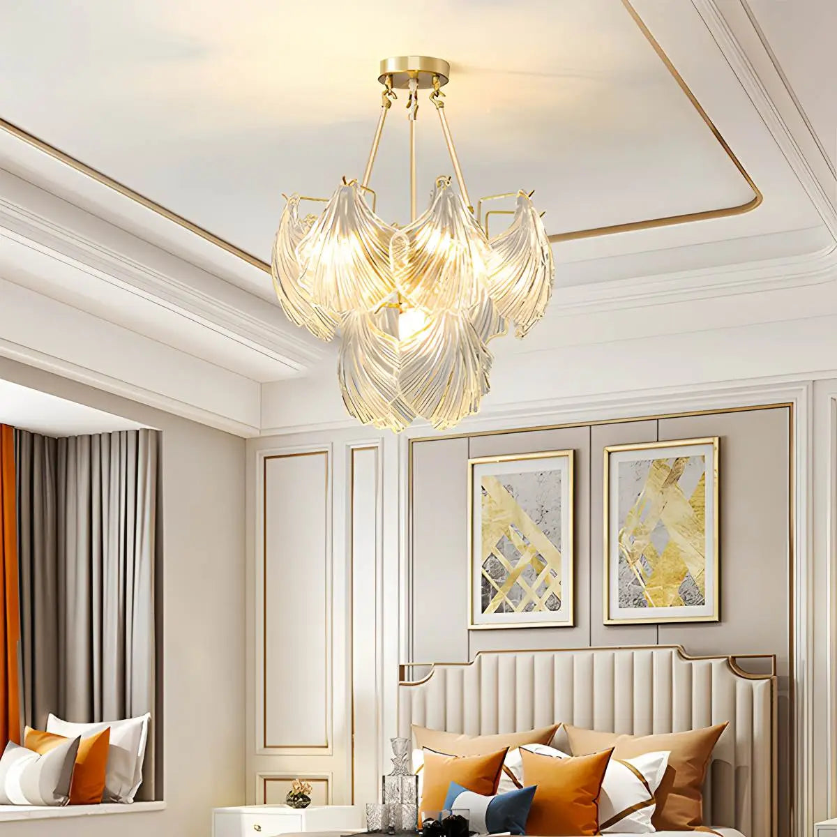 Feyran Vintage Rowan Glass Shell Chandelier