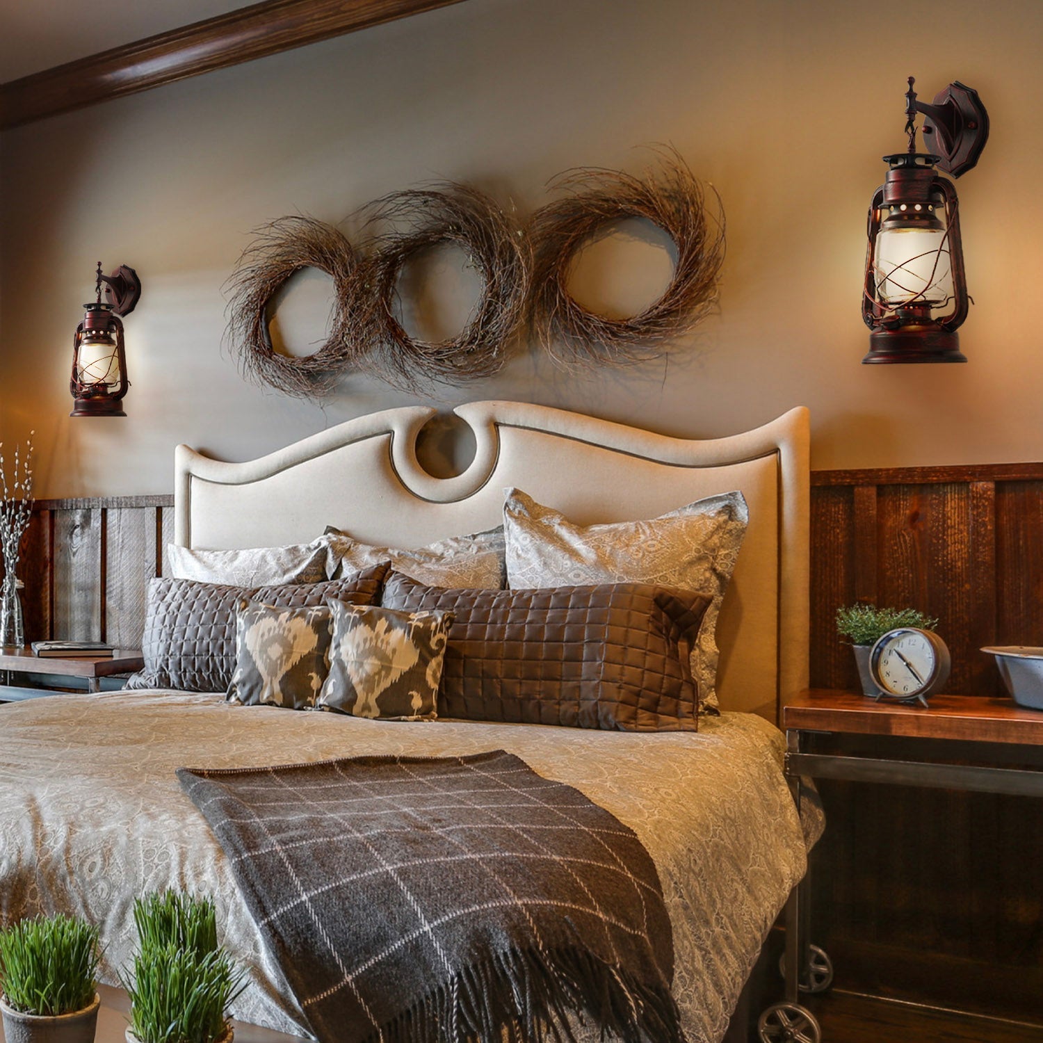 Rustic Lantern Outdoor Wall Sconce | Feyran