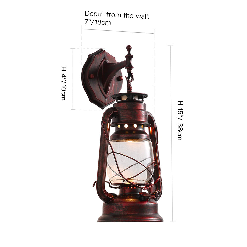 Rustic Lantern Wall Sconce---size | Feyran