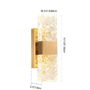 Gold Ripple Crystal Wall Sconce---size | Feyran