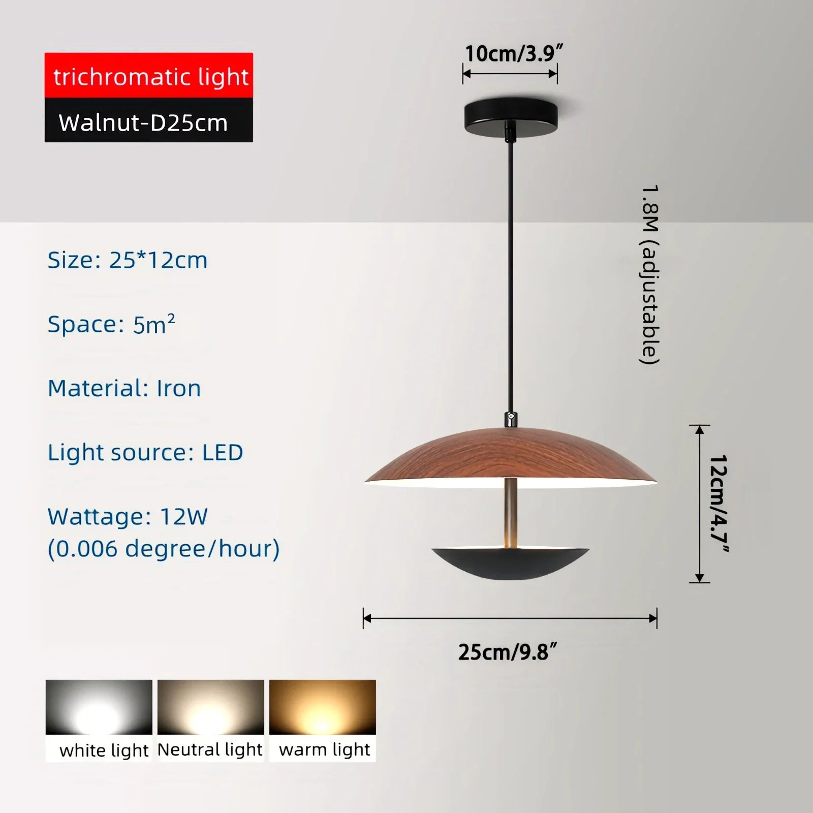 Feyran UFO Wrought Iron Pendeant Light for Living Room