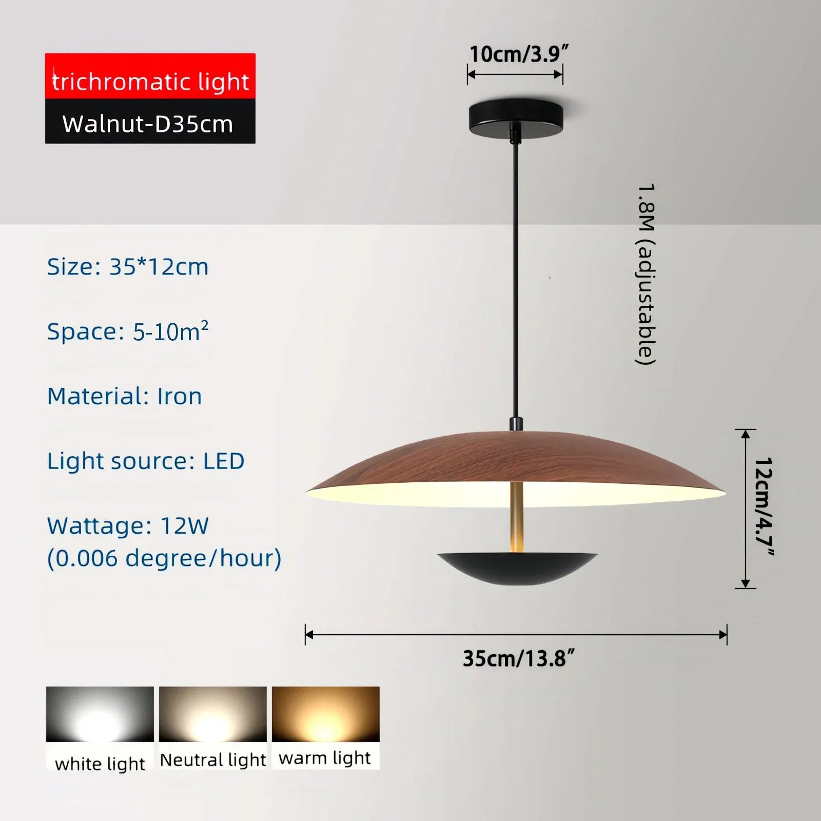 Feyran UFO Wrought Iron Pendeant Light for Living Room