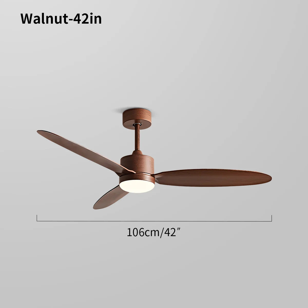 Feyran 3-Blade Ceiling Fan With Light for Bedroom