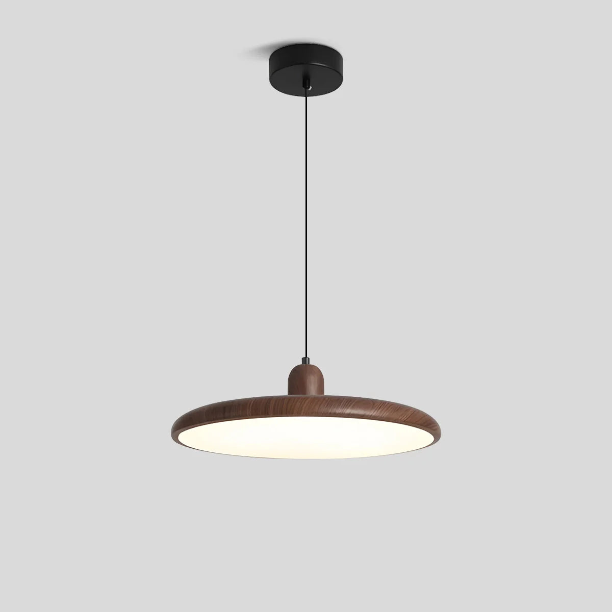 Feyran Retro Walnut Color Round UFO Pendant Light