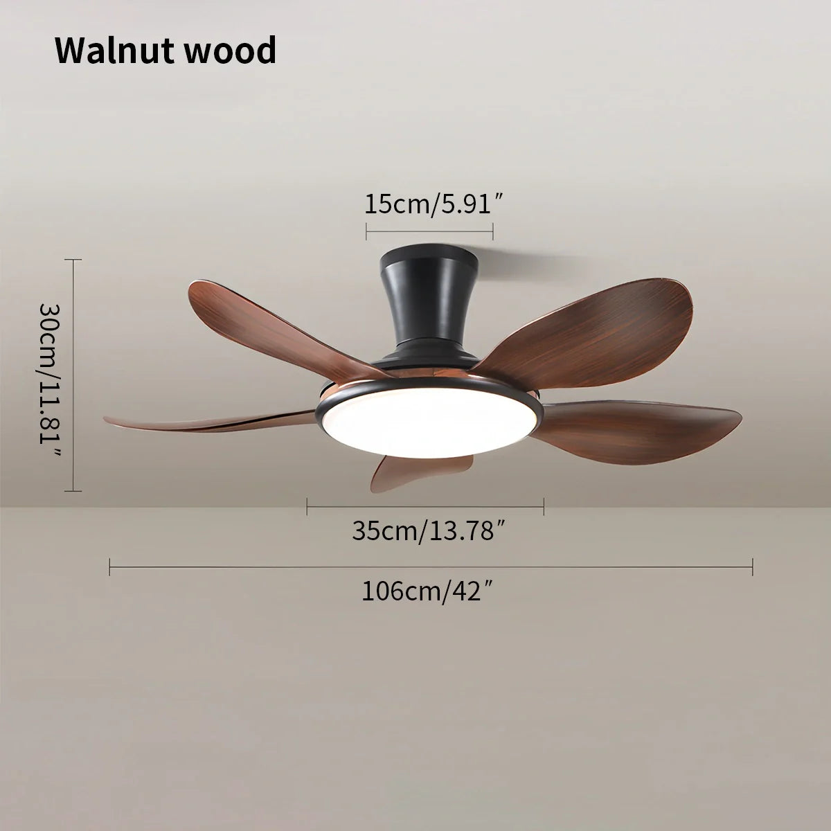Feyran Silent Remote Control LED Ceiling Fan Light