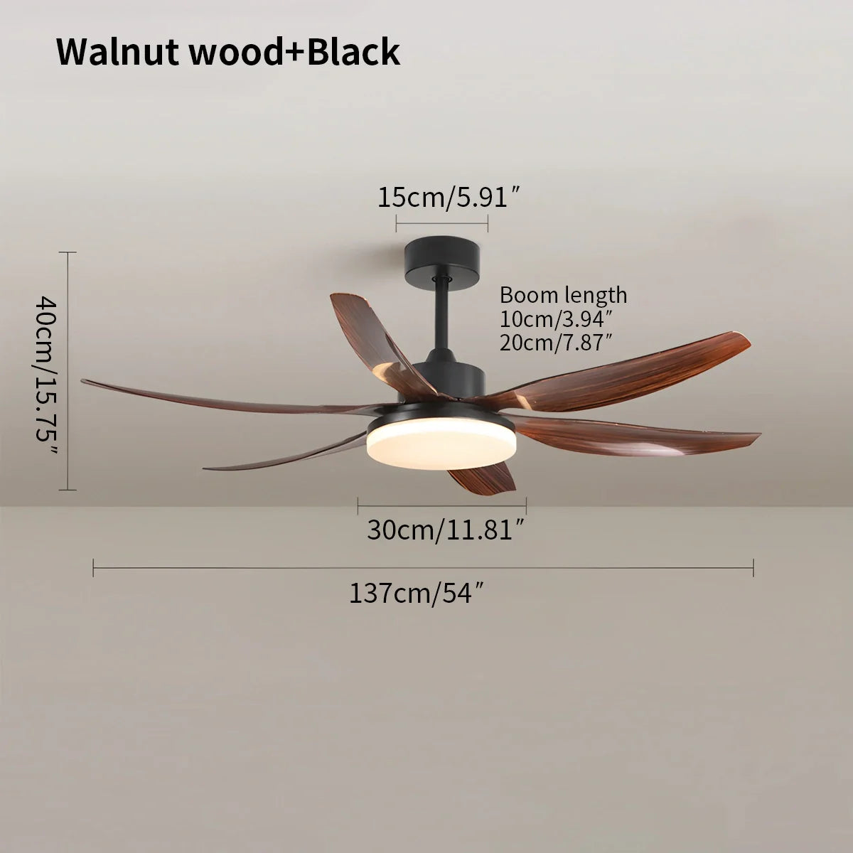Feyran Nordic Style LED 6-Blade Ceiling Fan with Light