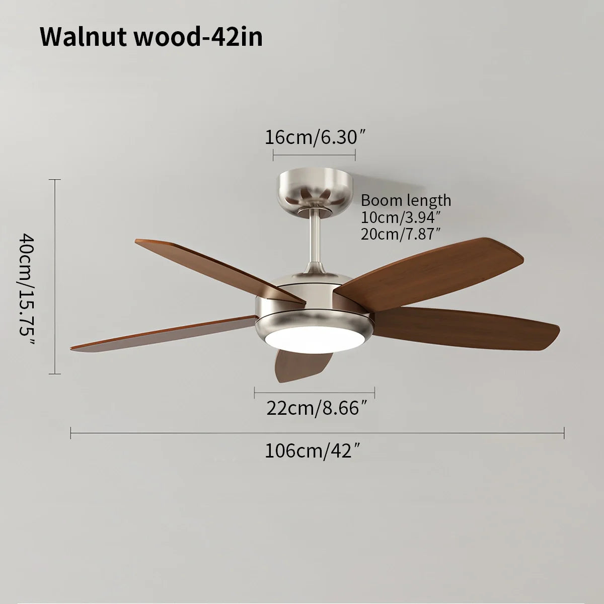 Feyran Retro American Style 5-blade Ceiling Fan Light