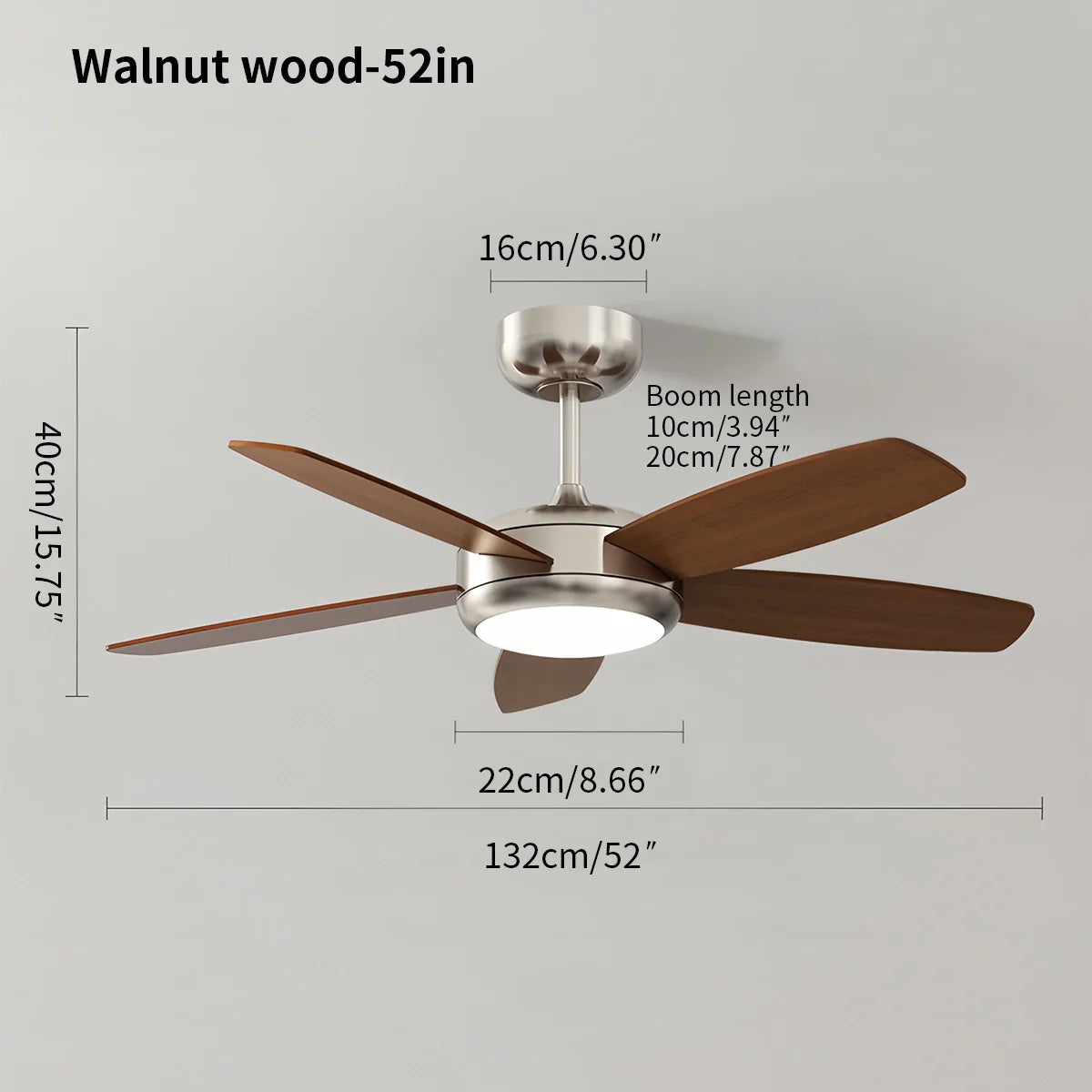 Feyran Retro American Style 5-blade Ceiling Fan Light