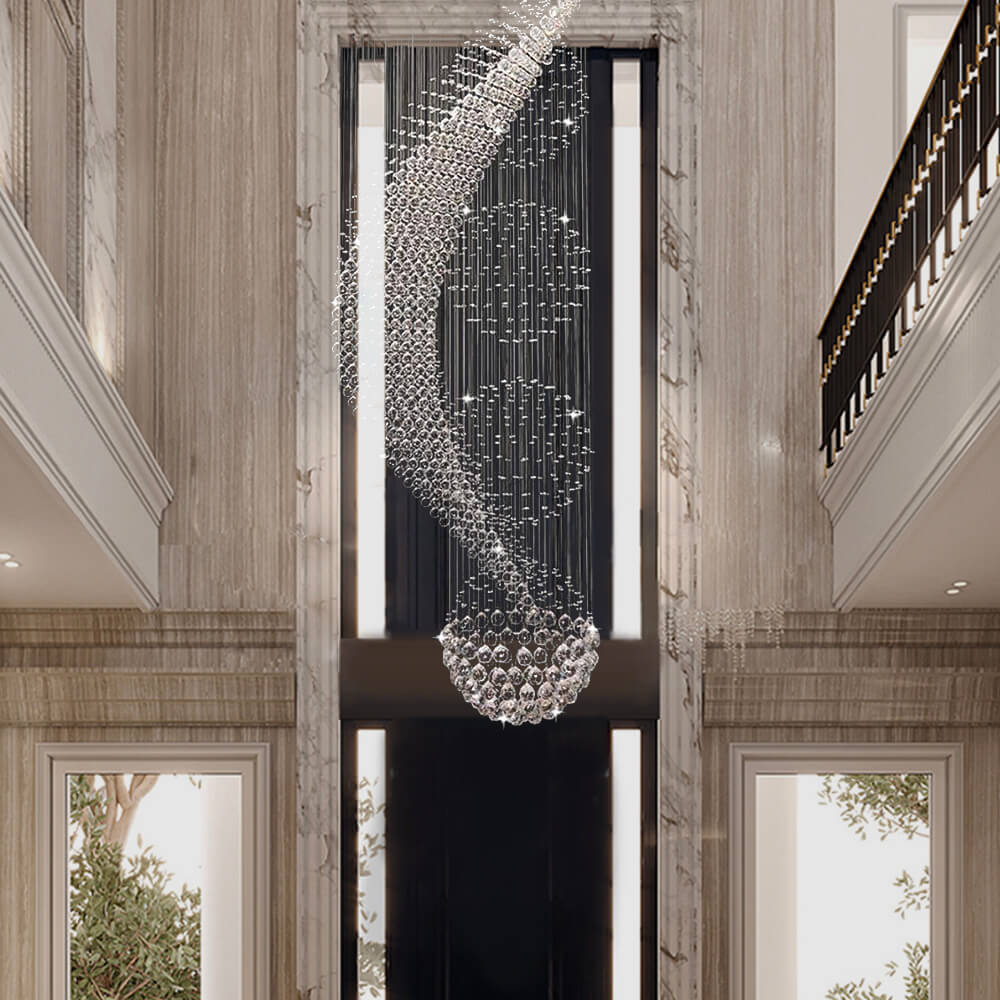 Wave-Shaped-Spiral-Raindrop-Crystal-Chandelier-Staircase | Feyran