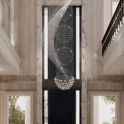 Wave-Shaped-Spiral-Raindrop-Crystal-Chandelier-Staircase | Feyran