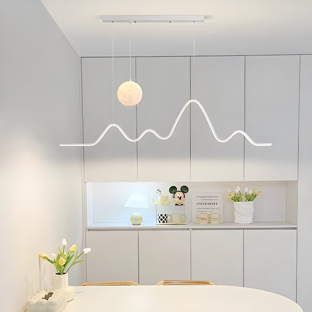 Feyran Louise Minimalist Wavy Pendant Light for Dining Room
