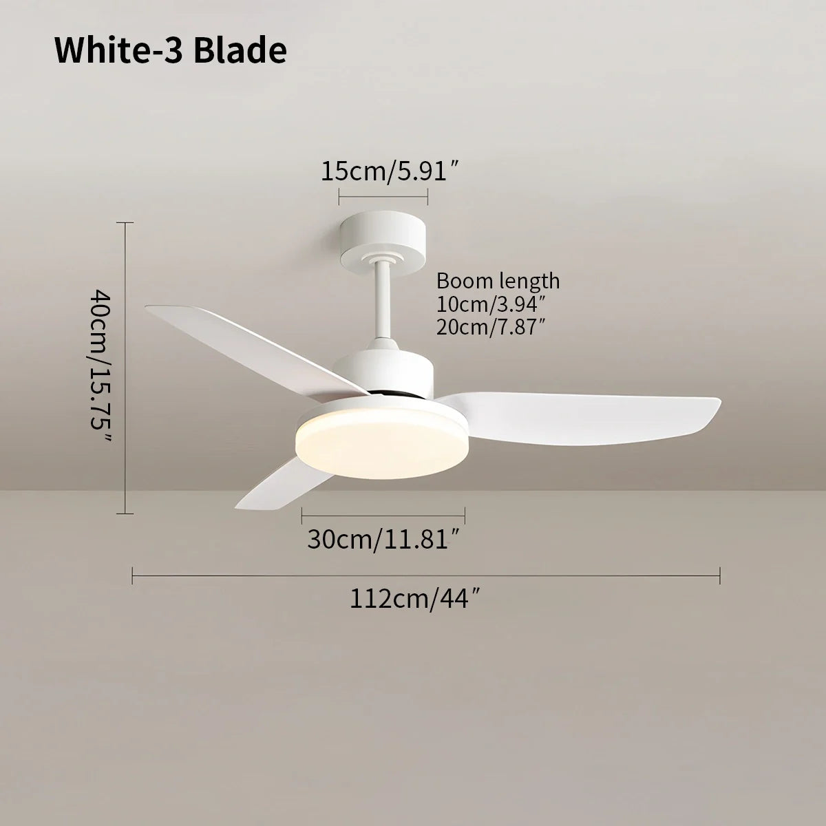 Feyran White Remote Control Ceiling Fan Light