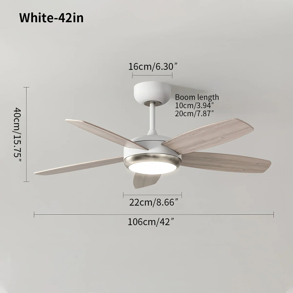 Feyran Retro American Style 5-blade Ceiling Fan Light