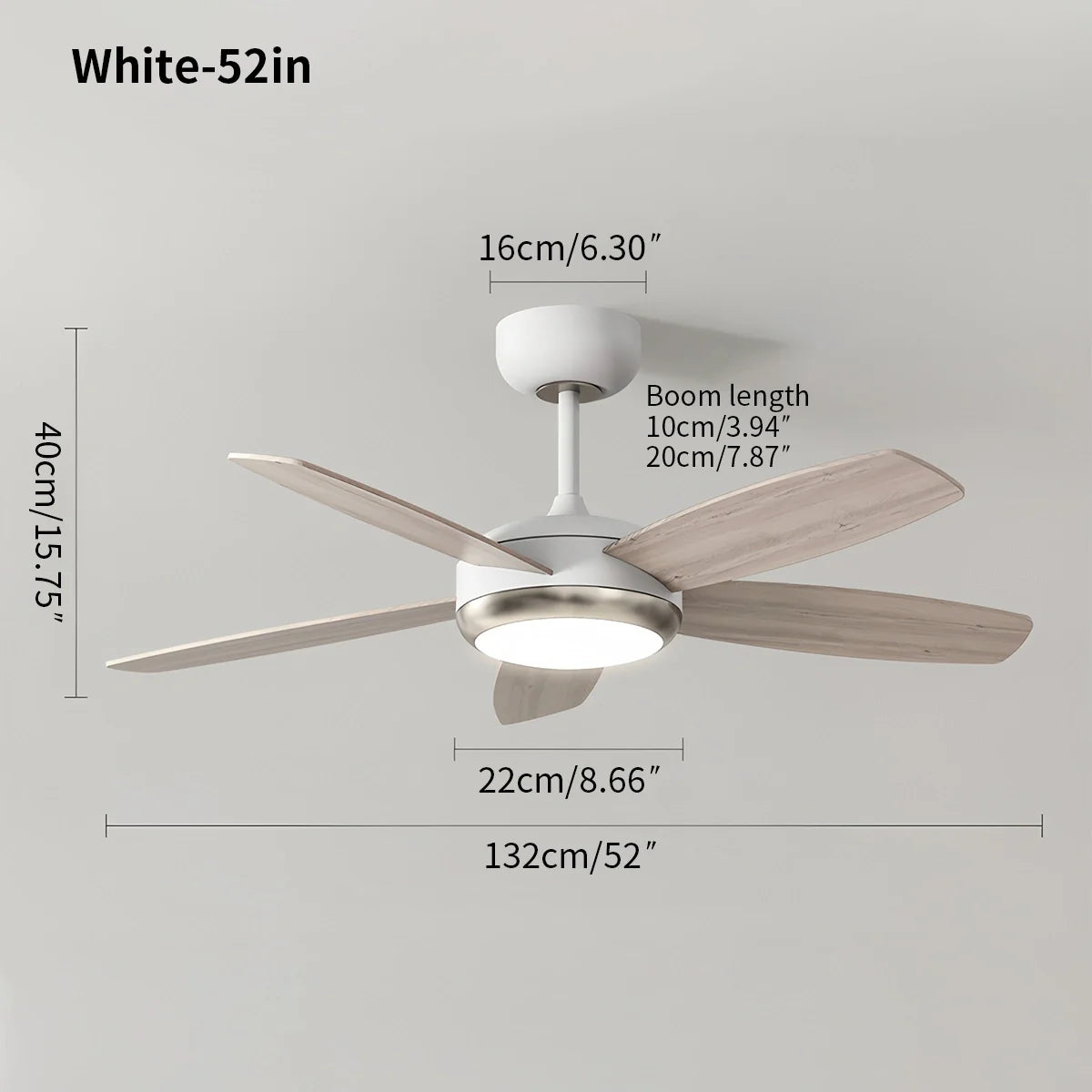 Feyran Retro American Style 5-blade Ceiling Fan Light