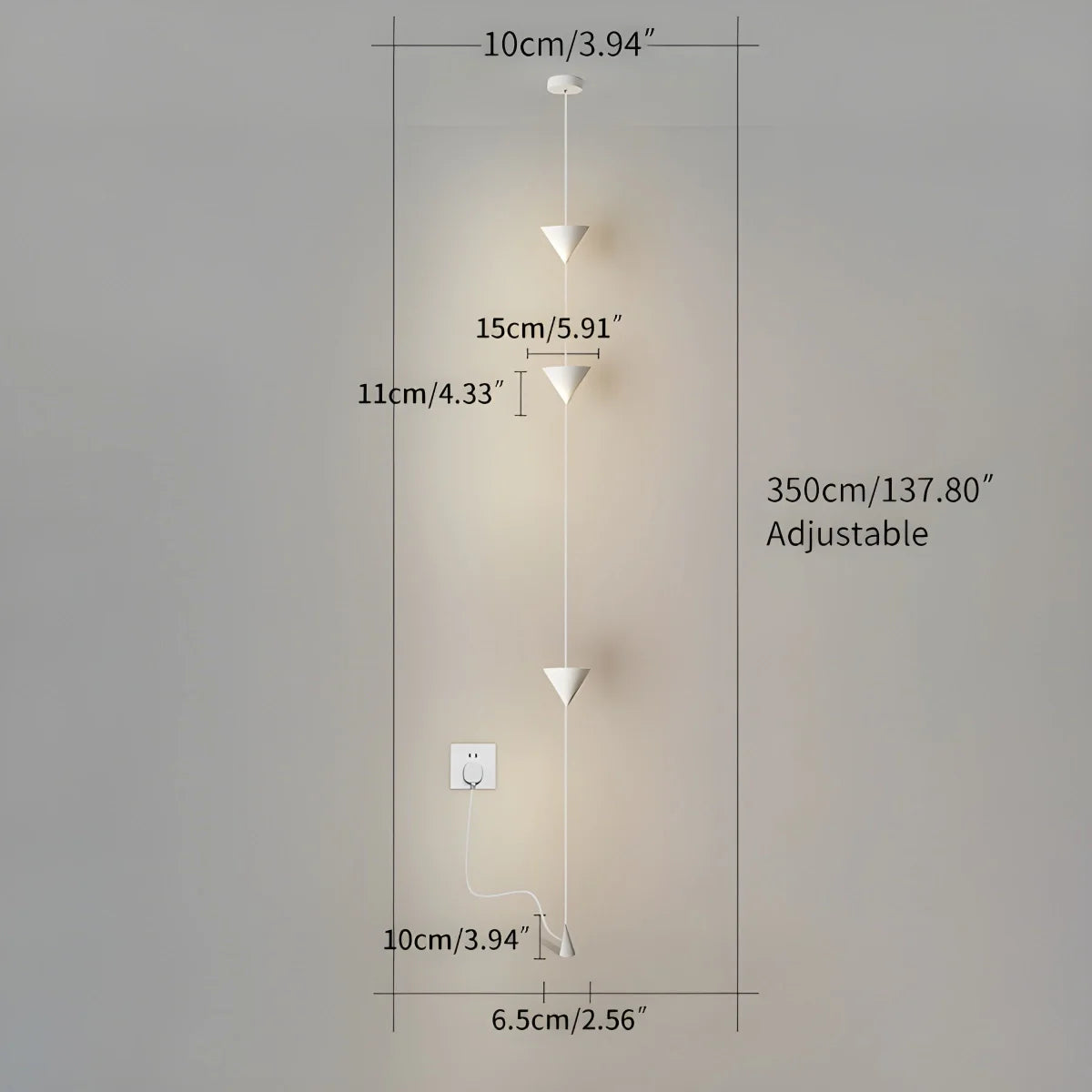 Feyran Cone Desigh Hanging Cable Floor Lamp