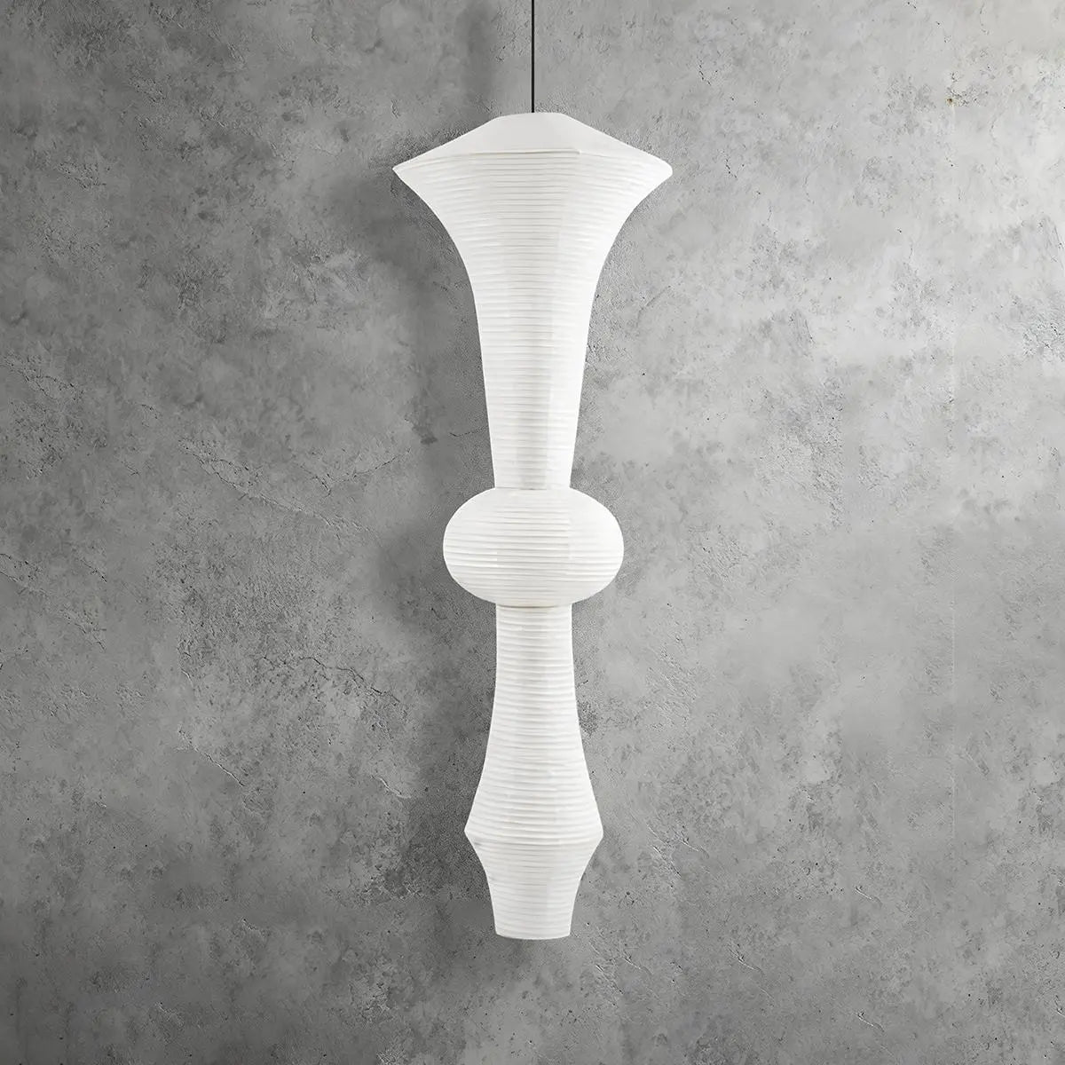 Feyran Washi Paper Corner Pendant Light for High Ceilings