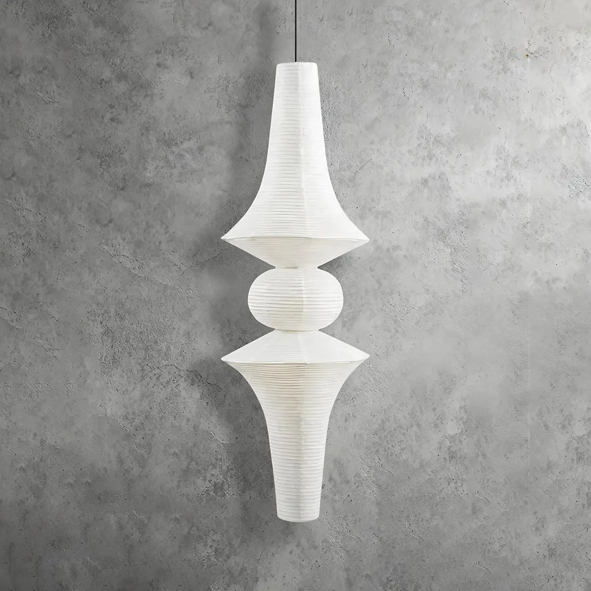 Feyran Washi Paper Corner Pendant Light for High Ceilings