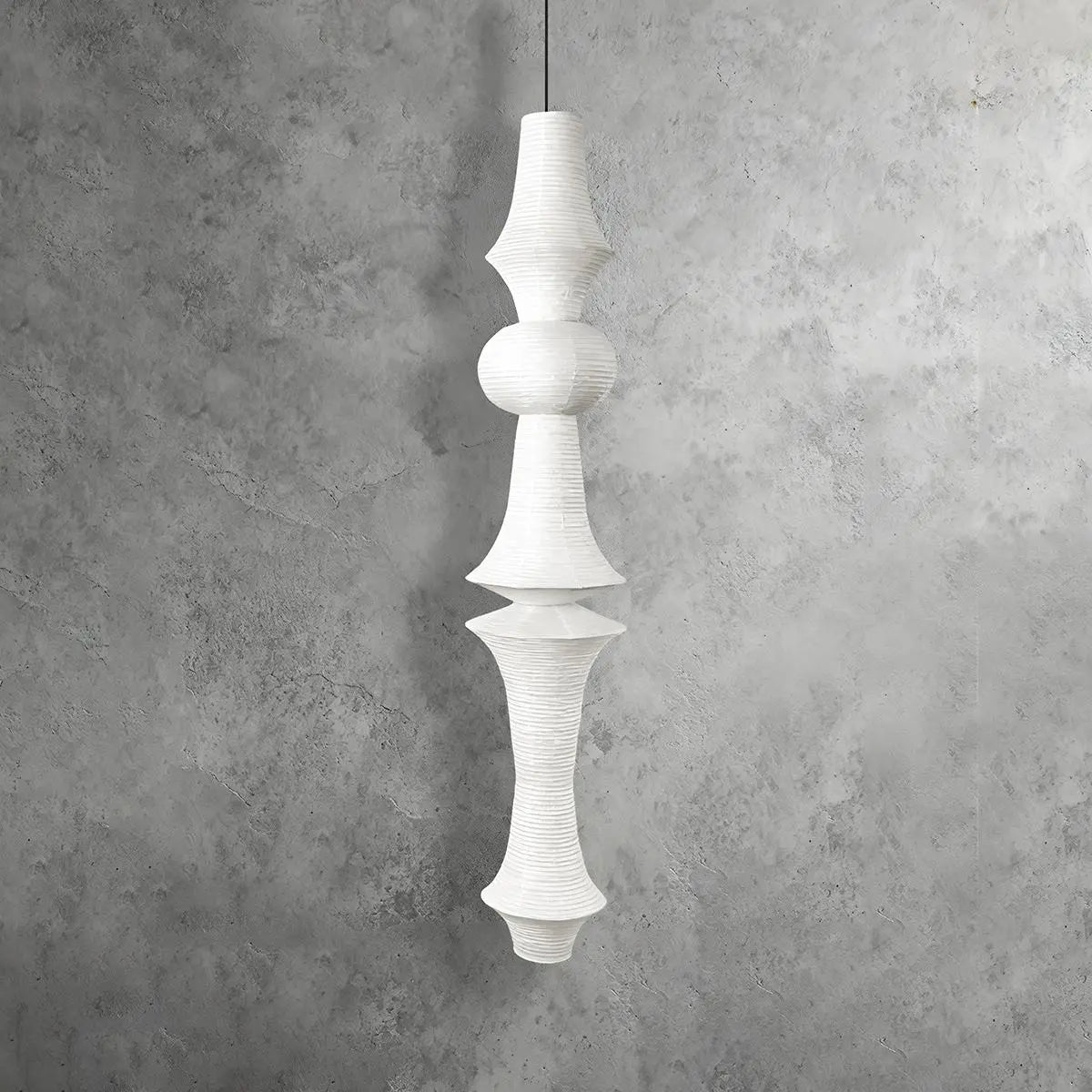 Feyran Washi Paper Corner Pendant Light for High Ceilings