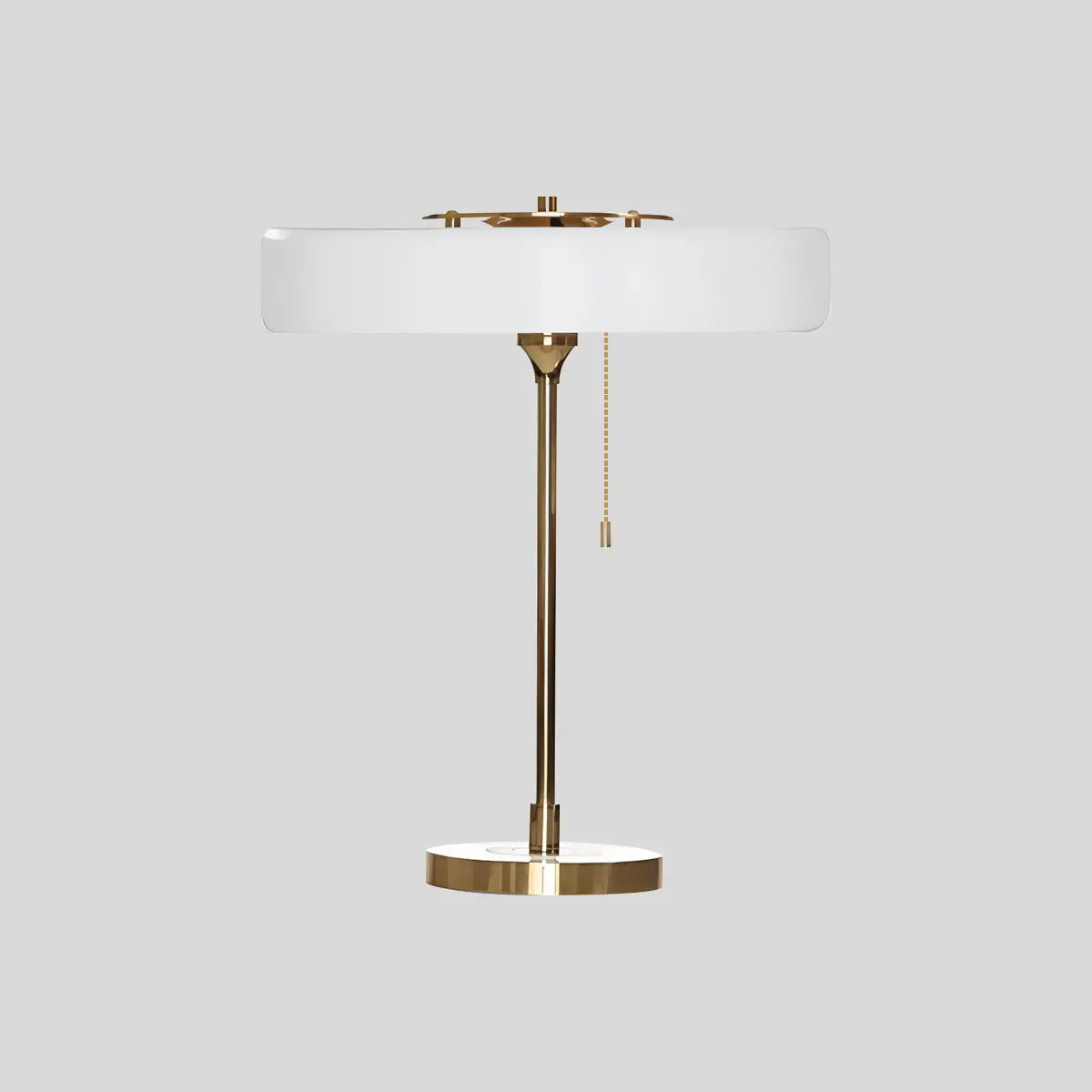 Feyran Mid-Century Round Table Lamp with Pull Chain
