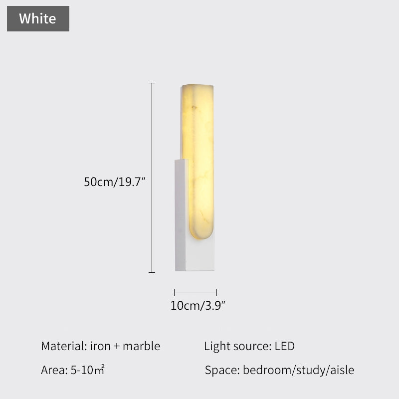 Feyran Chinese Style Alabaster Wall Lamp for Bedroom