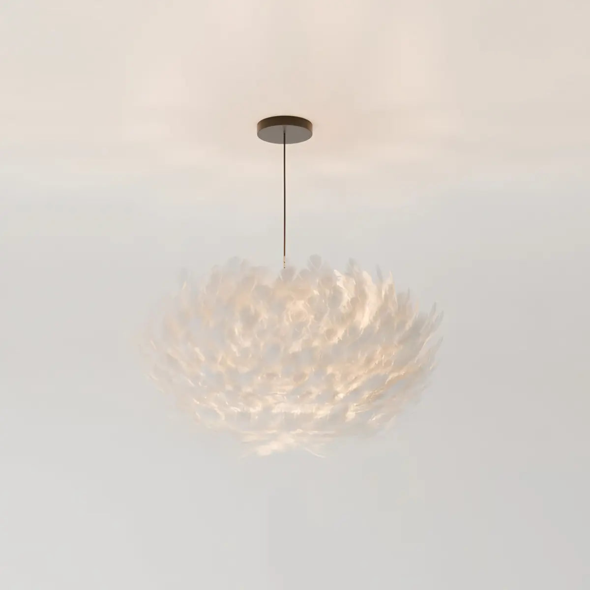 Feyran Goose Feather Pendant Light for Bedroom