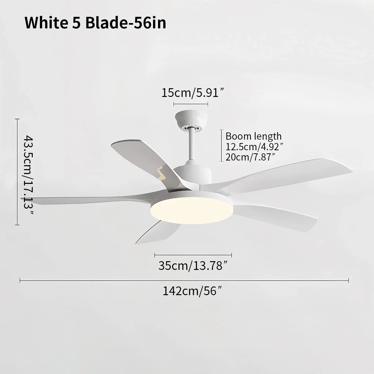 Feyran Living Room 6-Leaf Ceiling Fan Light