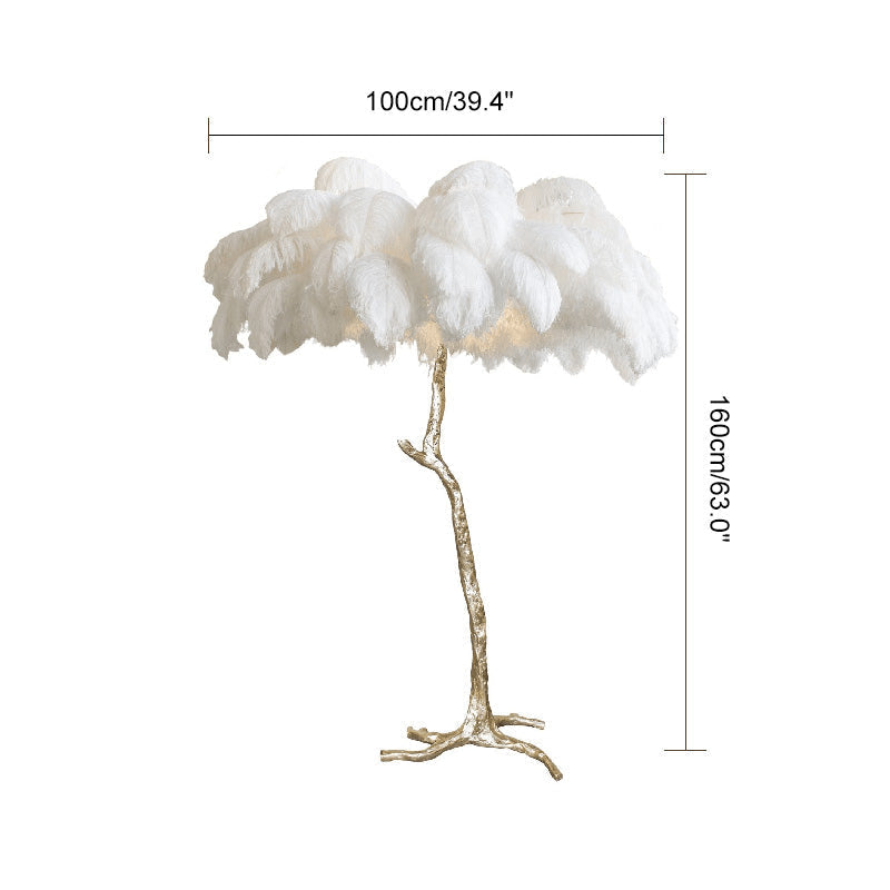 Feyran Feather Palm Tree Floor Lamp for Living Room
