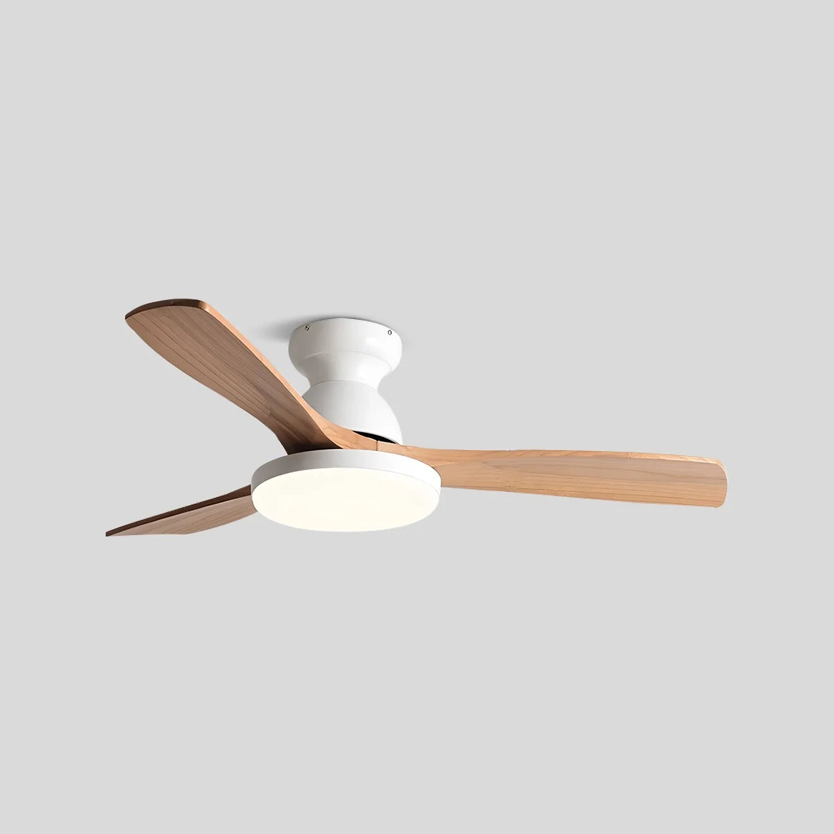 Feyran Vintage 3-leaf Solid Wood Ceiling Fan Lamp