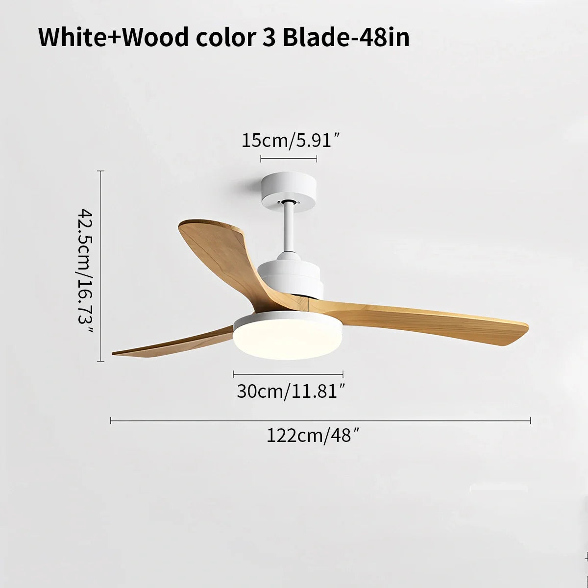 Feyran High Wind Solid Wood Ceiling Fan Light