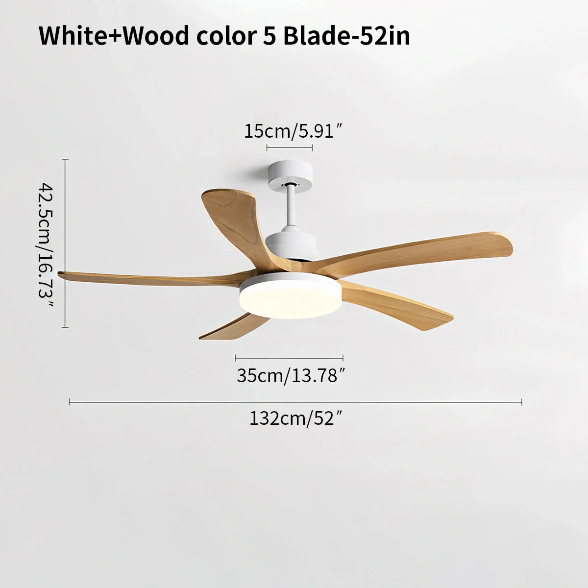 Feyran High Wind Solid Wood Ceiling Fan Light