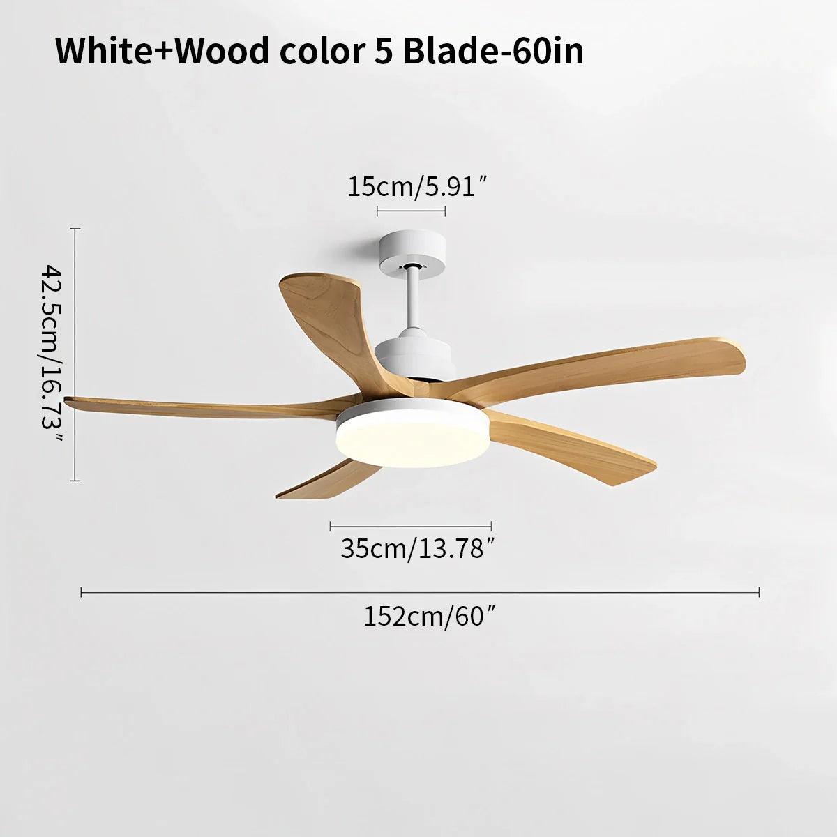 Feyran High Wind Solid Wood Ceiling Fan Light