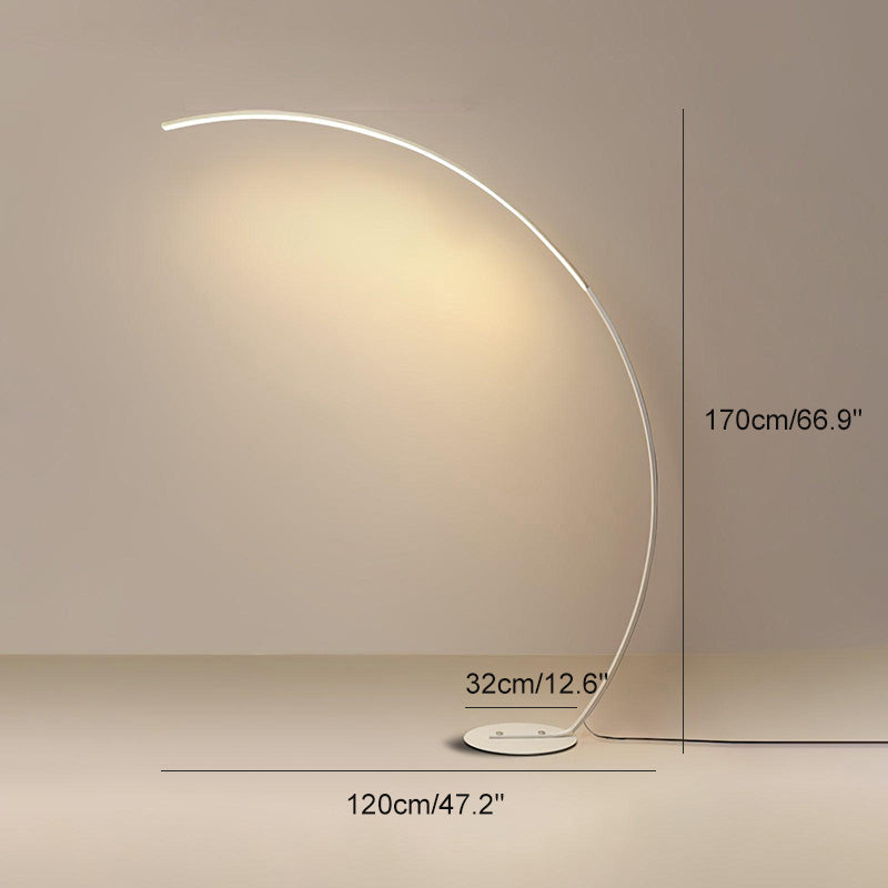 Feyran Crescent Arc LED Floor Lamp for Bedroom