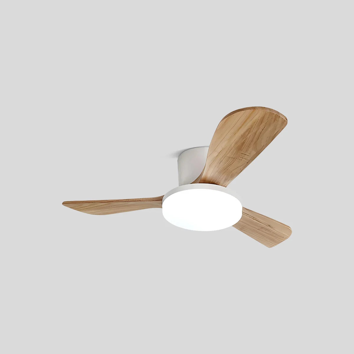 Feyran 3 Wood Blade Low Profile Ceiling Fan Lamp