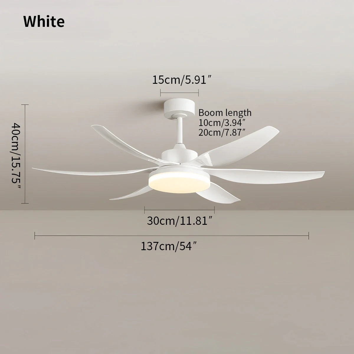 Feyran Nordic Style LED 6-Blade Ceiling Fan with Light
