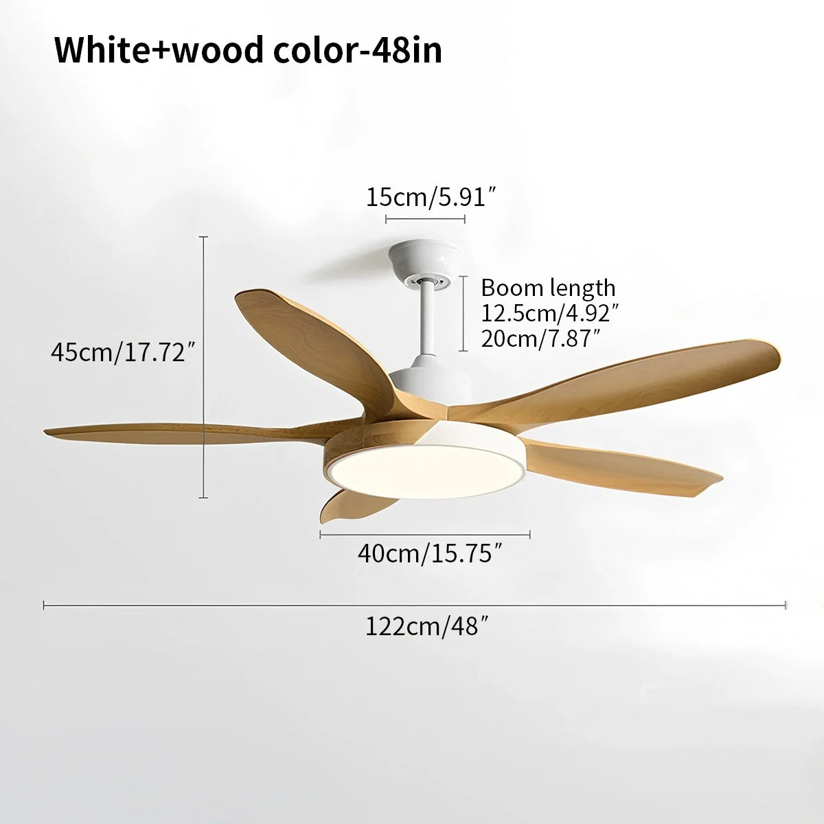 Feyran Nordic Living Room Ceiling Fan with Light