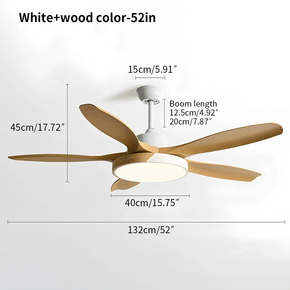 Feyran Nordic Living Room Ceiling Fan with Light