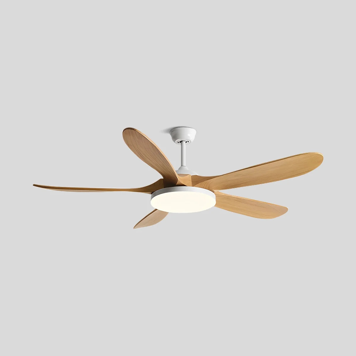 Feyran 5-leaf Solid Wood Ceiling Fan Light