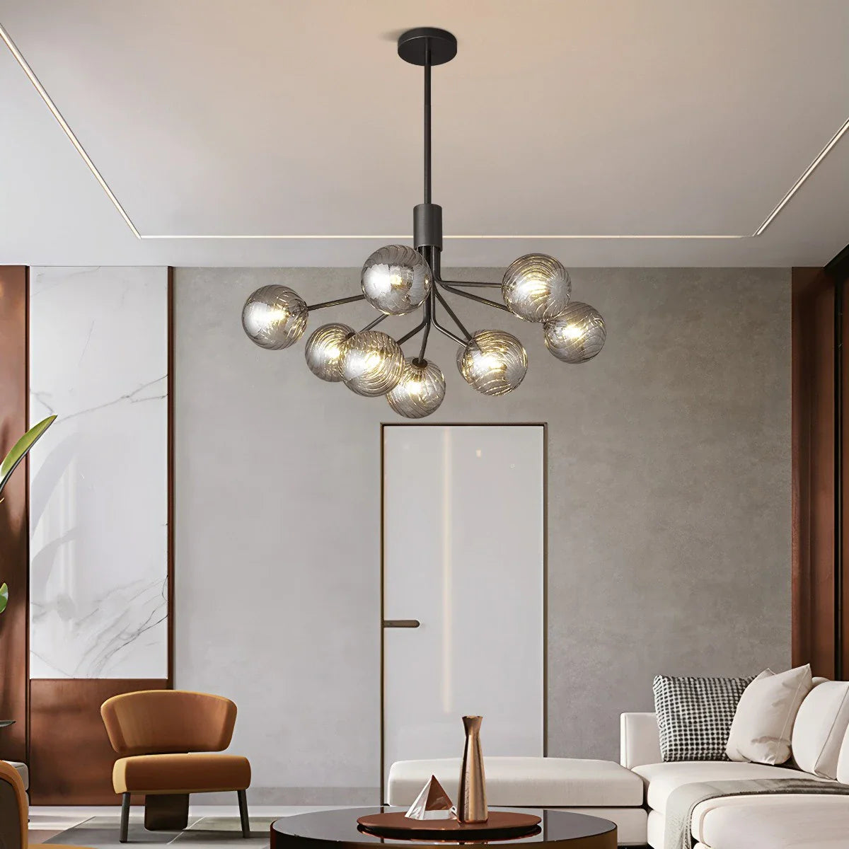Feyran All Copper Magic Bean Glass Chandelier