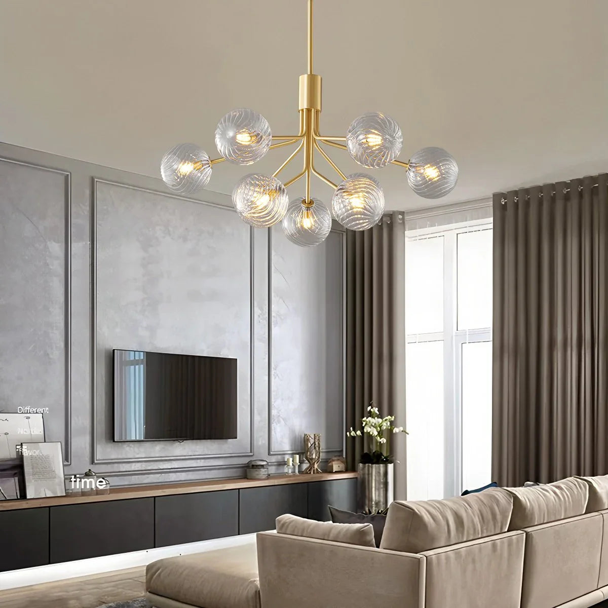 Feyran All Copper Magic Bean Glass Chandelier